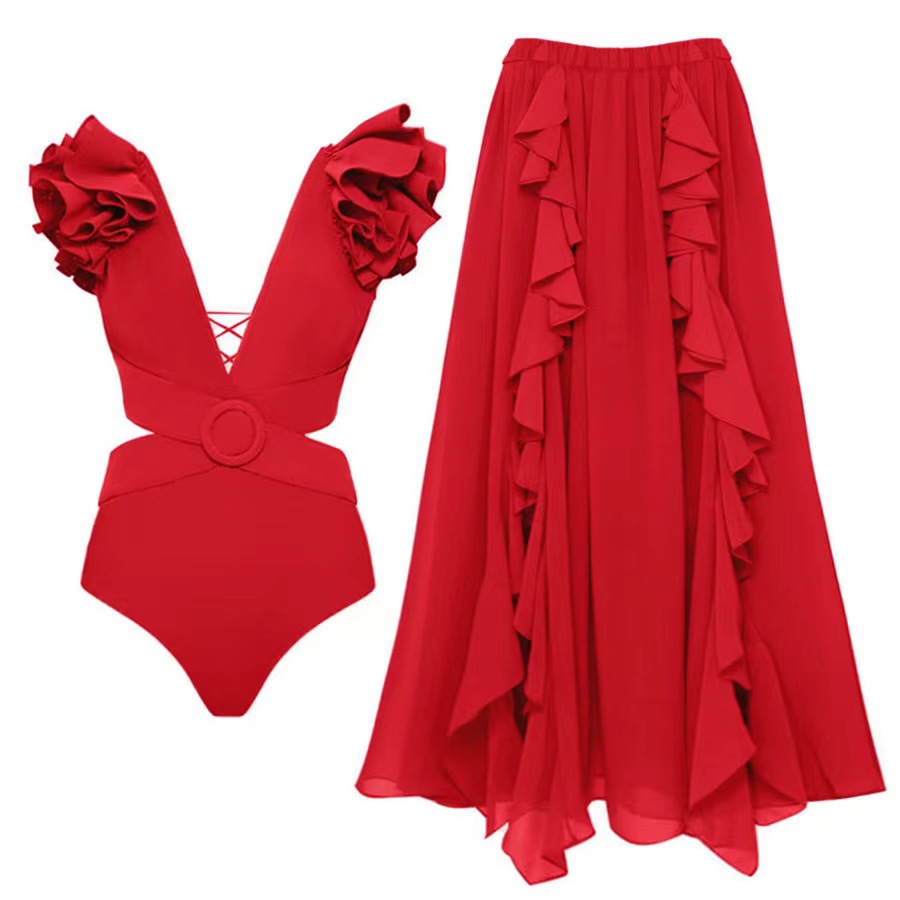 Traje de baño de cintura alta a la moda para mujer._voghion.com