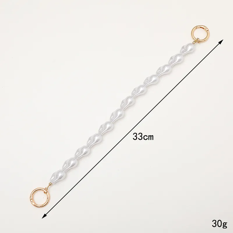 33 cm unregelmäßiger Riemen Taschen Handys Handtaschengriffe DIY Geldbörse Ersatz lange Perlenkette für Taschengurte Perlengürtel_voghion.com