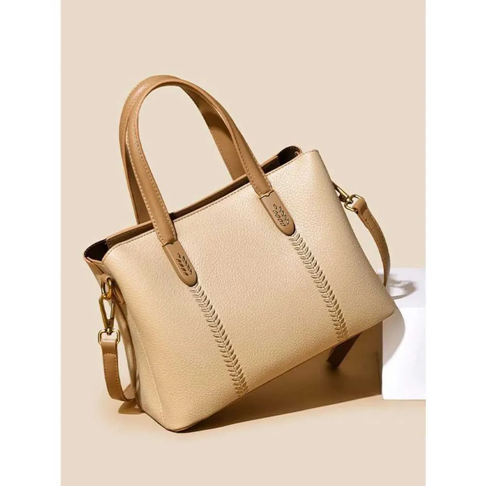 Women Pu Handbag Solid Embroidery Pattern Satchels Crossbody Bags Large Capacity Female Commute Messenger PacksC241212_voghion.com