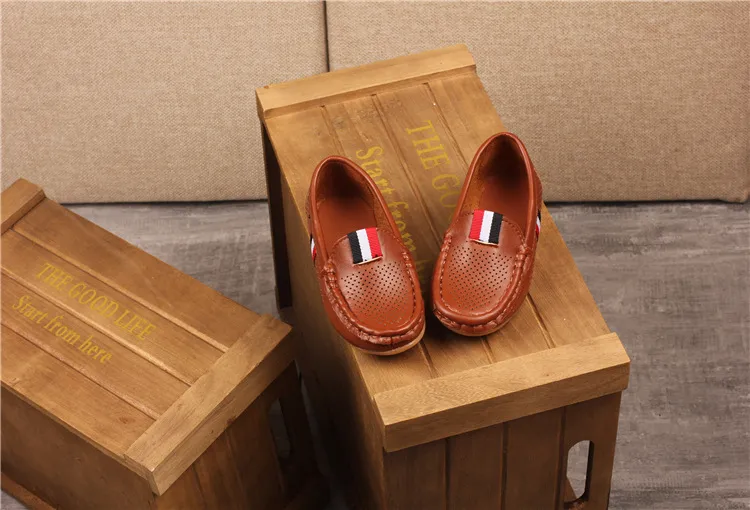 Kinder PU Leder Jugend Casual Style Weiche Bequeme Halbschuhe Schlupfschuhe Kleinkinder Schuhe Größe 21 - 36_voghion.com