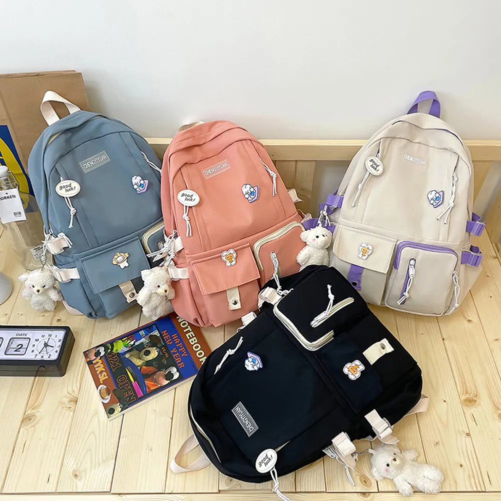 Zaino per studenti universitari, grande capacità, casual, alla moda, in nylon, per ragazze, regolabile, per adolescenti_voghion.com