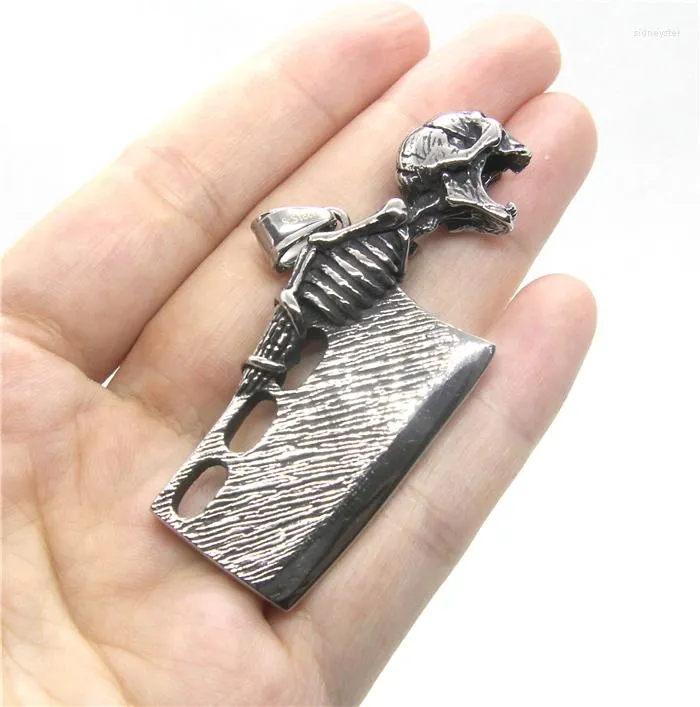 Colliers pendentifs Est Fashion Skull Collier couteau homme cool en acier inoxydable 316L_voghion.com