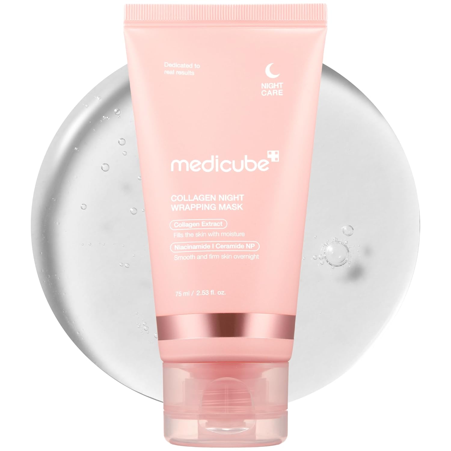Mascarilla facial despegable con envoltura nocturna de colágeno Medicube, cuidado que aporta elasticidad e hidratación, reduce la flacidez y la opacidad, colágeno hidrolizado_voghion.com