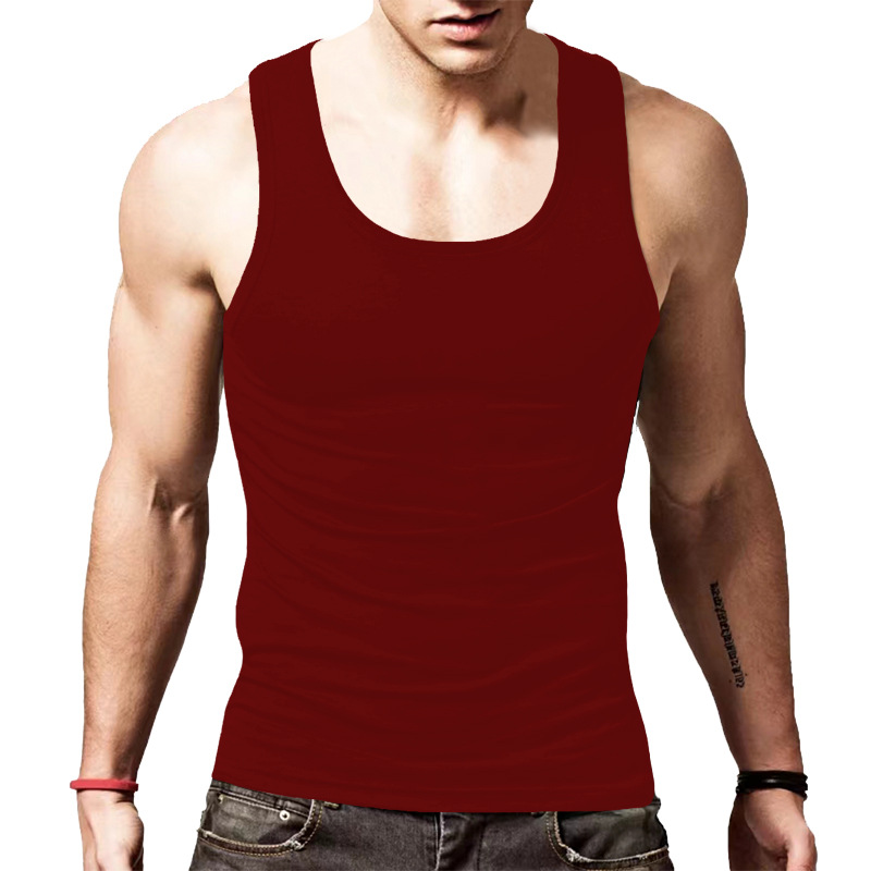 Cross-border New American Style Men's Vest Wearing Trendy Hurdle Sports Fitness Men's Spring and Summer Undershirt Vest_voghion.com