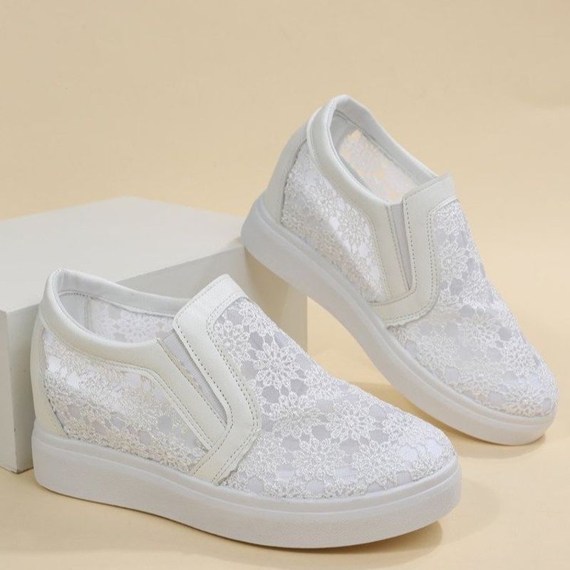 Ein Fuß S mit atmungsaktivem Mesh glänzend Dia dicke Sohle weiß Frühling und Sommer neue einzelne Schuhe für_voghion.com