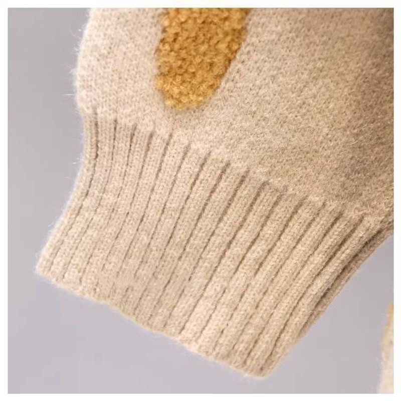 Women's Clothing Fat mm stylish horn button letter sweater jacket for women autumn and winter new large size loose lazy_voghion.com