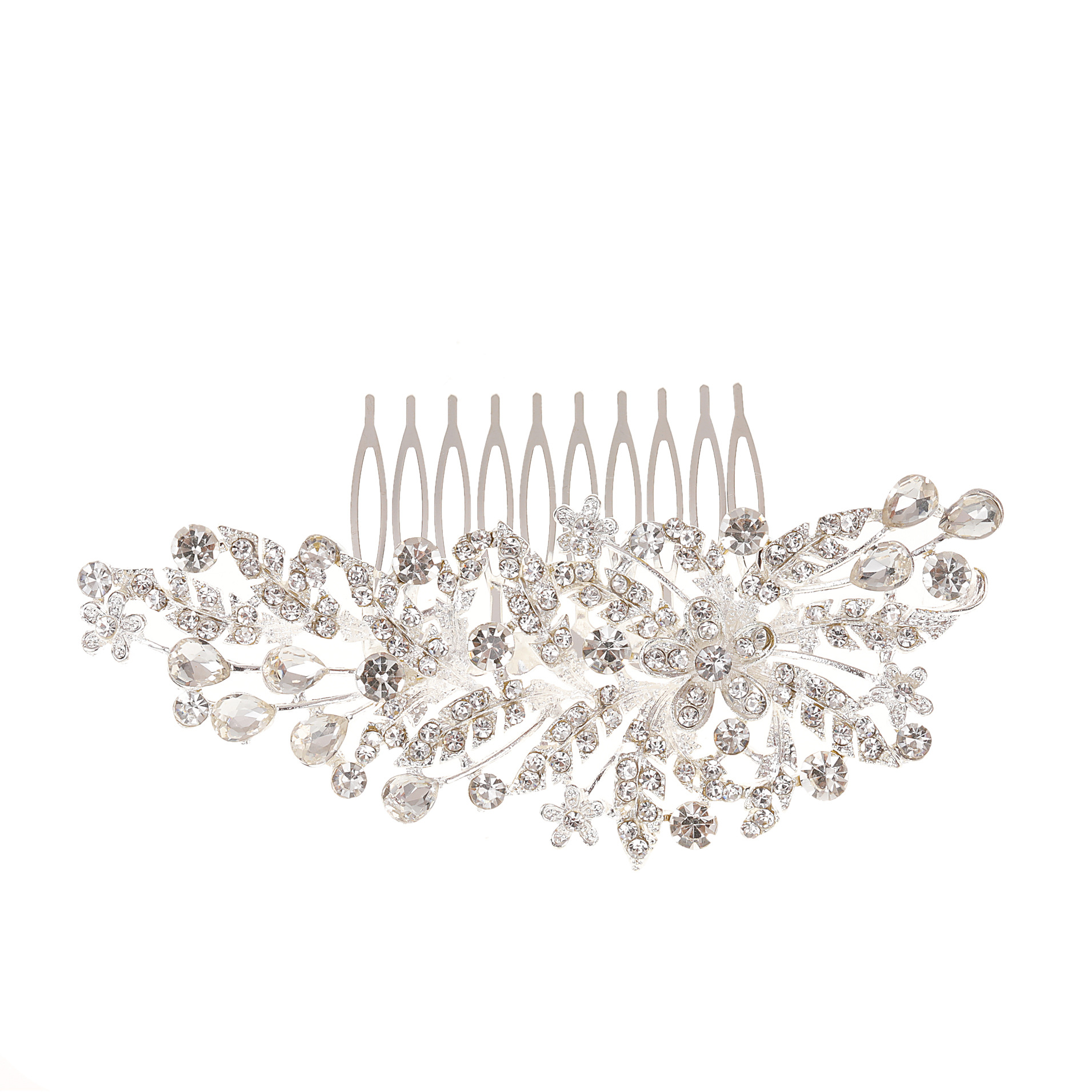 Accessori per capelli da sposa in lega con diamanti, farfalla, foglia, pettine per capelli in vetro, inserto per pettine, pettine laterale, produttore di accessori per capelli all'ingrosso_voghion.com