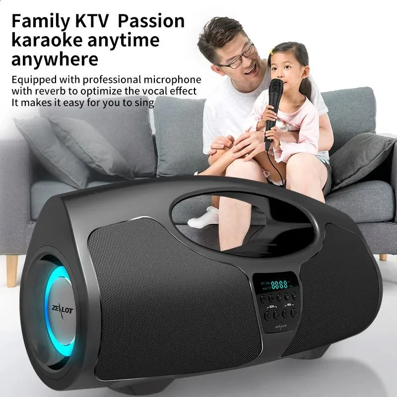 Mikrofony Zealot P1 Bezprzewodowy głośnik Bluetooth Karaoke 40 W Zewnętrzny subwoofer Super Bass Stereo Przenośny z_voghion.com