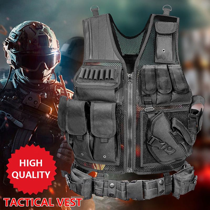 Entrenamiento militar al aire libre CS Multi-bolsillo táctico Molle Airsof Comba Armor Hombres Huning Painball Seguridad policial_voghion.com