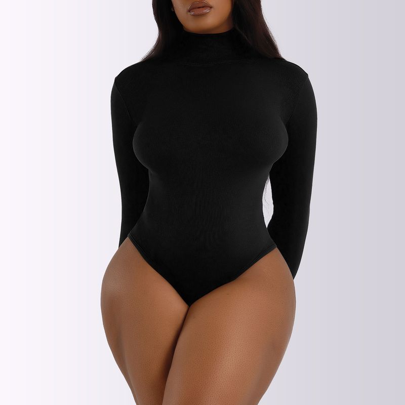 Tuta a maniche lunghe con collo alto e fondo a camicia da donna autunno e inverno_voghion.com