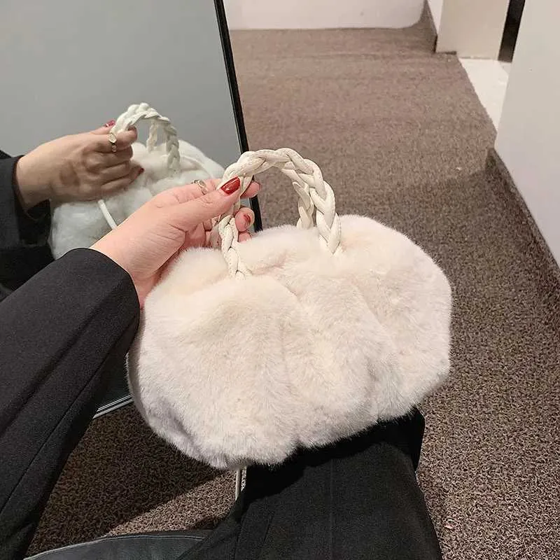 Multi Functional Furry Shoulder Bag Fashionable Women Bucket Handbag Soft Plush Crossbody Bags Fashion Fur Cloud_voghion.com