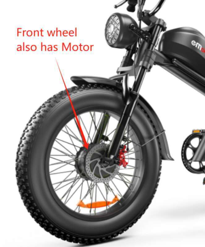 C93 Dual Motorsykkel Privatmodell 20 Tommers snødekk Elsykkel Ebike_voghion.com