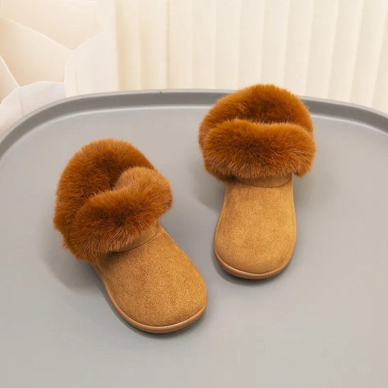Bebek Kız Kar Çocuk Pamuklu Ayakkabılar Cutefeet Peluş Sıcak İlk Yürüteçler Kaymaz Bebek Botları 12 - 17 Numara_voghion.com