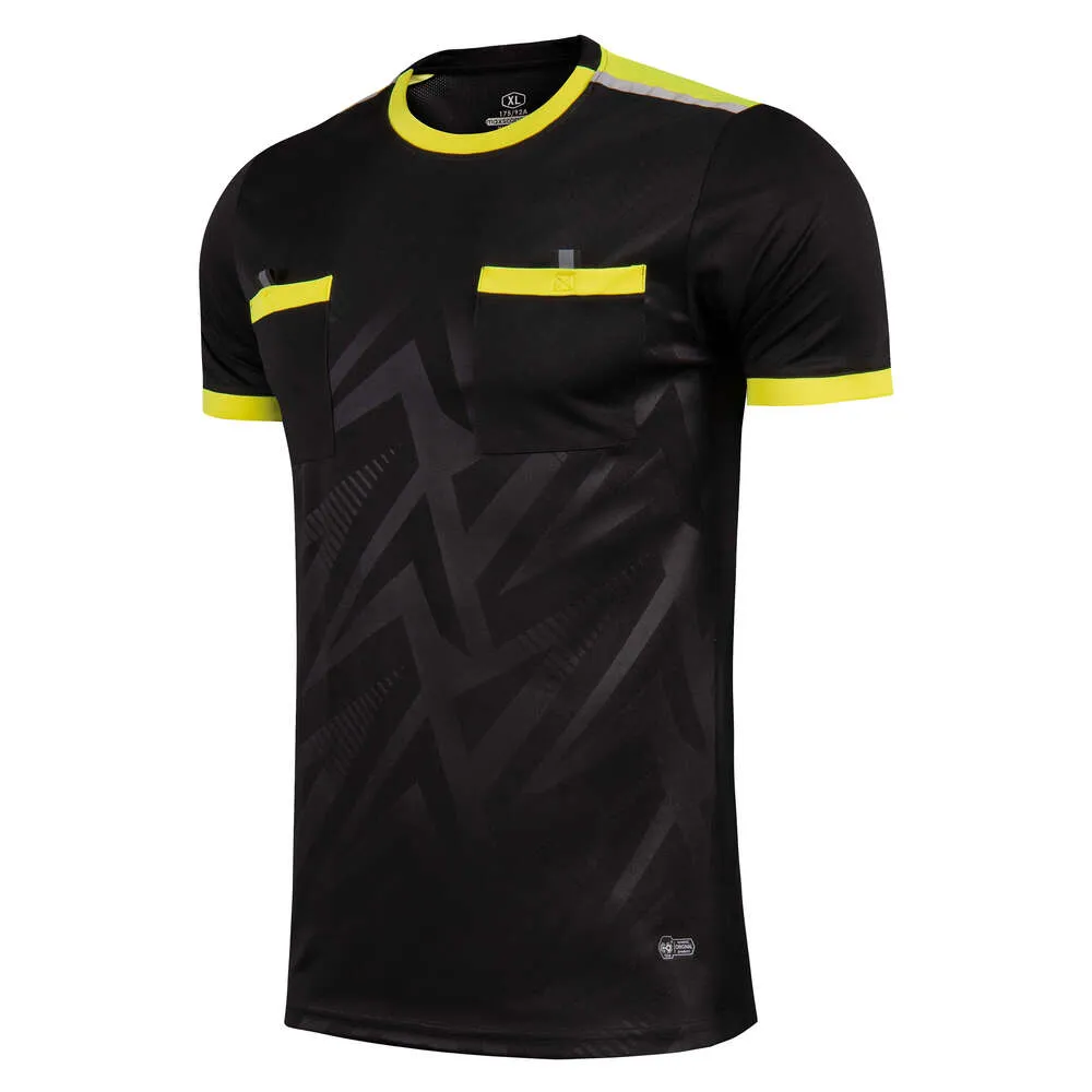 2025 Professionele Heren Scheidsrechter Uniformen Voetbal Voetbalshirts Shirts Zakken Rechter Korte Mouw Teamshirt Sportkleding_voghion.com