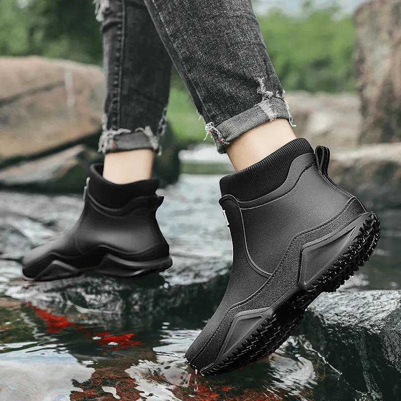 Scarpe da pioggia basse impermeabili antiolio invernali da uomo e da donna, foderate in peluche, in PU, antiscivolo, taglia EU 36-44 250122_voghion.com