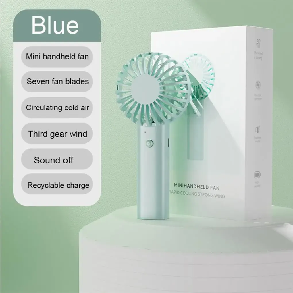 EcoCool Mini Handheld Fan - 3 Speed USB Indoor/Outdoor Base_voghion.com
