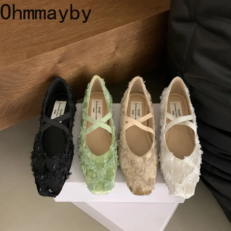 Retro stil slip-on dameballettsko mote elegante kors vår høst damekomfort myk såle Mary Jane-sko_voghion.com