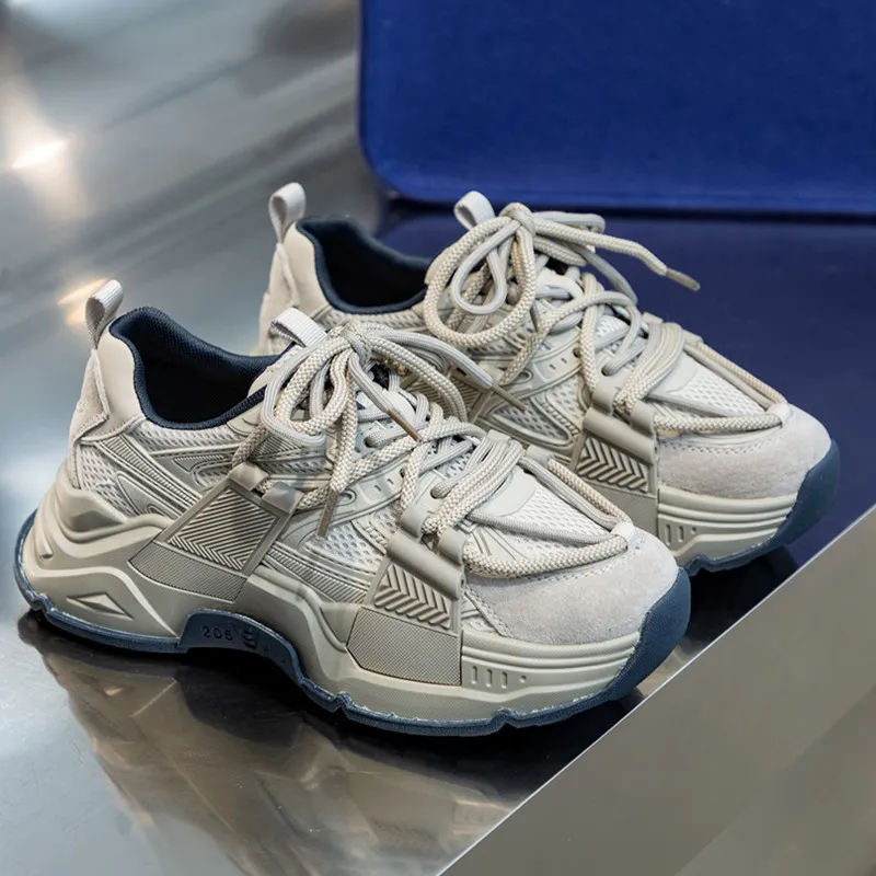 Thick Sole Round Toe Running With Mesh Surface For Lightweight Non Slip Breathable Casual And Comfortable Sports Shoes_voghion.com