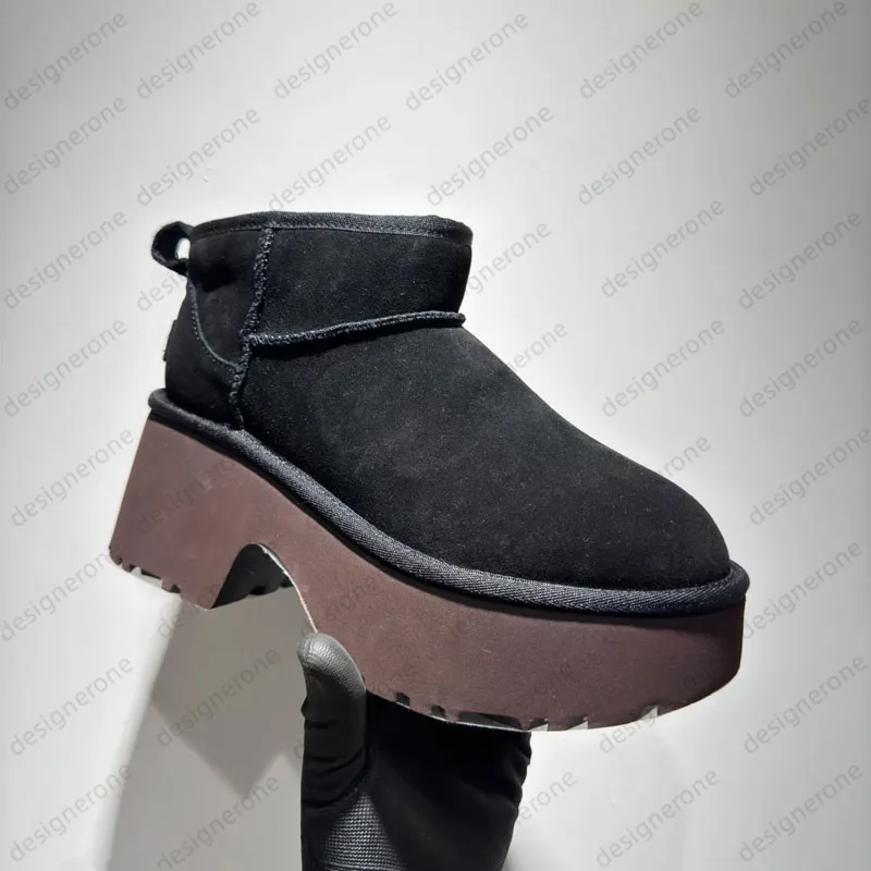 W Dipper Tasman Platform DIPPER Chesut Fur Slides Sheepskin Classic Ultra Mini women Snow boots Winter plush and thick_voghion.com