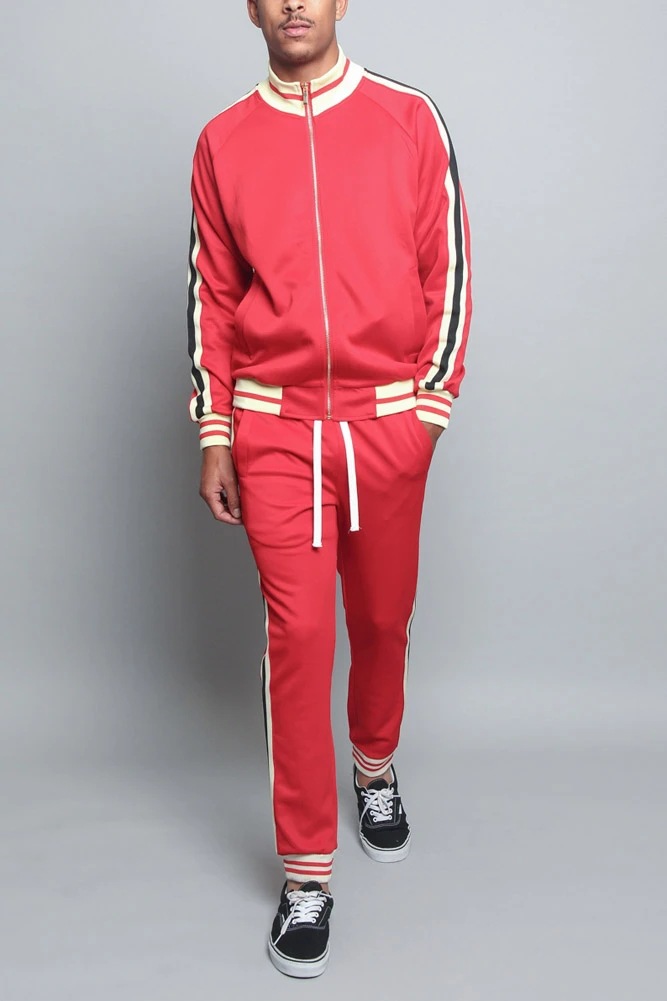 Autumn and winter new color matching for men's casual sports stand up collar zippered cardigan running sportswear hoodie_voghion.com