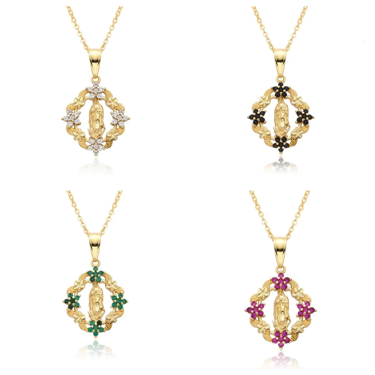 Necklace Designer Jewelry Woman Cross Border Hot Selling Europe And America, Belief In The Virgin Mary Flower Necklace,_voghion.com