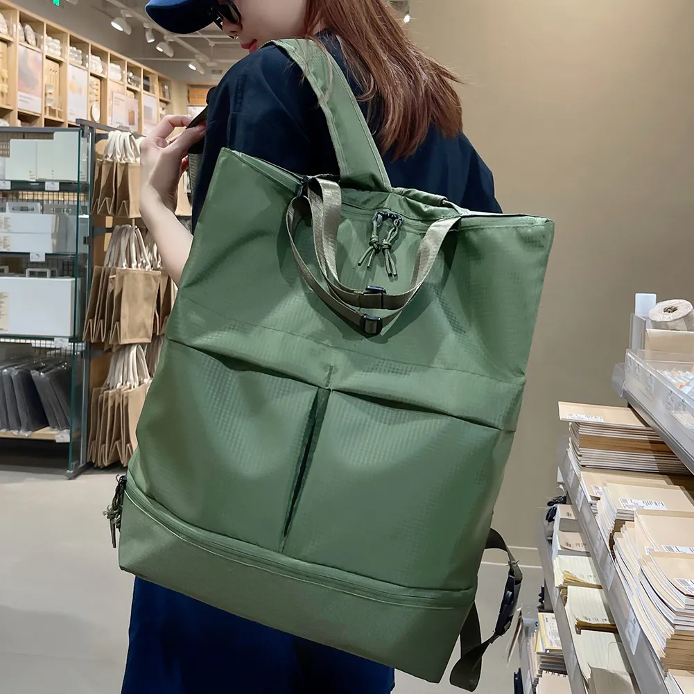 Unisex Travel Backbag Lightweight Women&Men Carry On Backpack Large Capacity Solid Colour Multifunctional Versatile_voghion.com