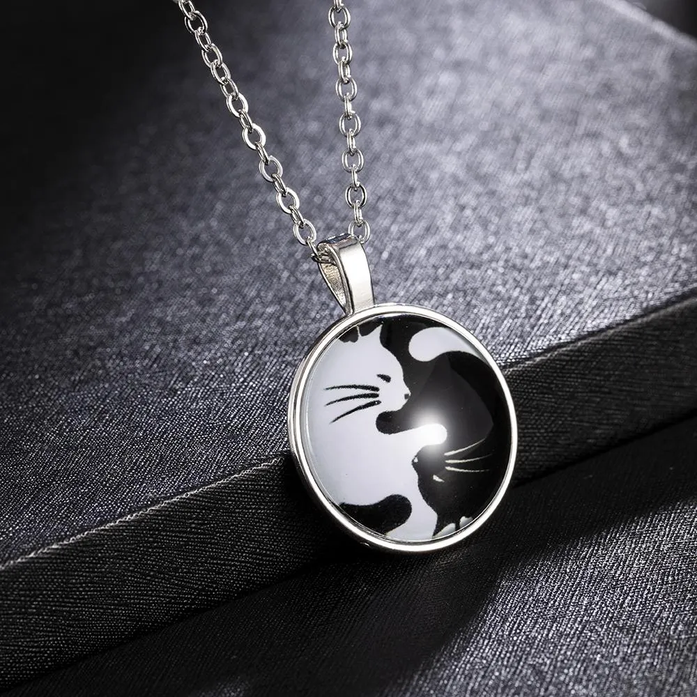 Neue Tier Aussage Halskette Für Frauen Mode Frau Männer Yin Yang Katze Anhänger Choker Halsketten Schmuck Geschenk Mit Link_voghion.com