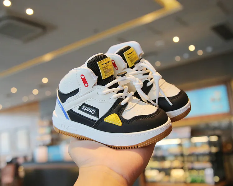 Chaussures de sport montantes pour enfants, baskets de basket-ball Littlesprouts pour garçons et filles, baskets d'école pour tout-petits, tailles 1 à 18_voghion.com