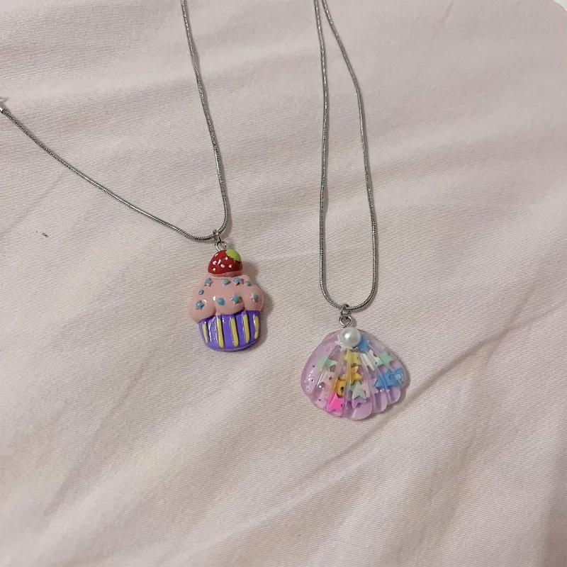 Pendant Necklaces Elegant Resin Woman Necklace Choker Simple Neck Chain With Shell Jewelry For Women_voghion.com