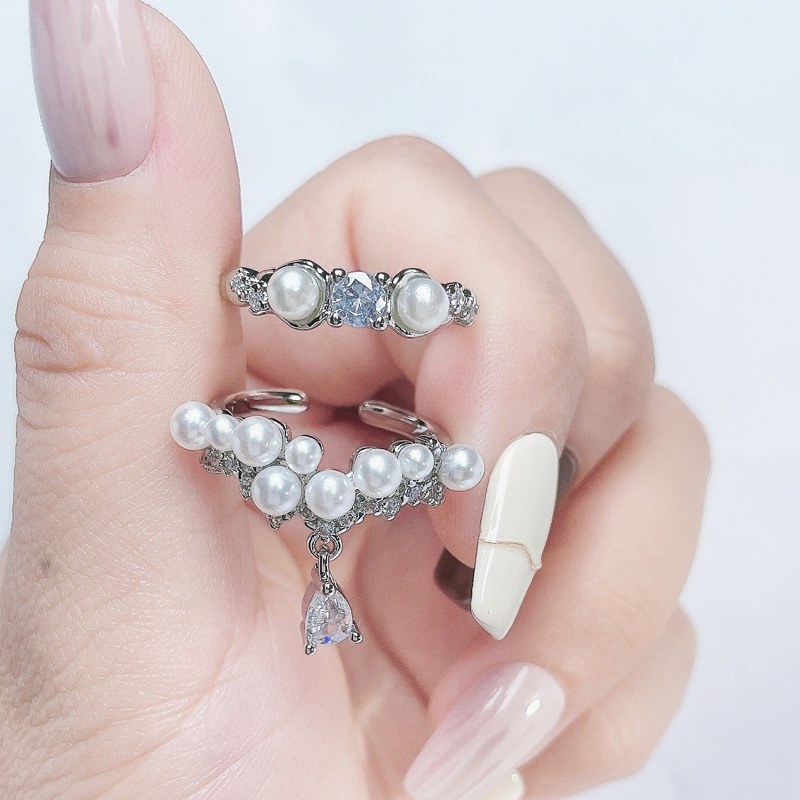 French light luxury pearl inlaid open for women with a high-end feeling, sweet, cool, exquisite autumn winter_voghion.com