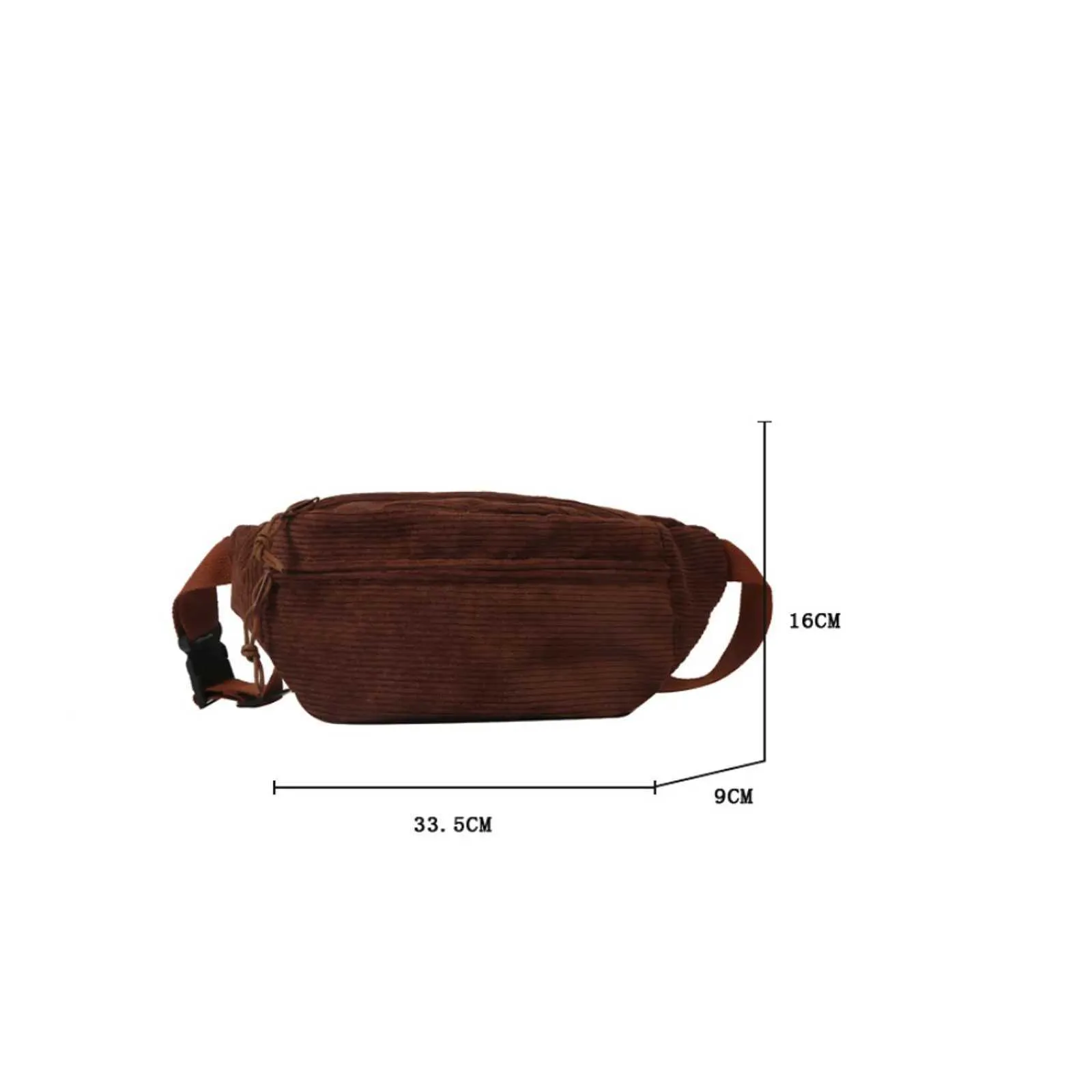 Borsa a tracolla a tracolla per studente in tela in vita da donna in velluto a coste 2024 Marsupio moda telefono Banana marsupio femminile_voghion.com