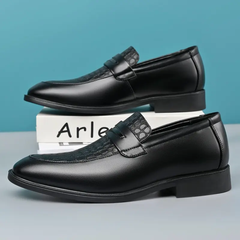 Formal Leather Shoes Pointed Chelsea Style For Men Elegant_voghion.com