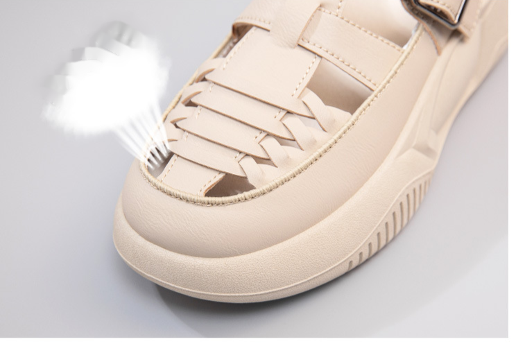 hollow half trailer women's  trend casual breathable thick sole wear-resistant and increased versatile_voghion.com