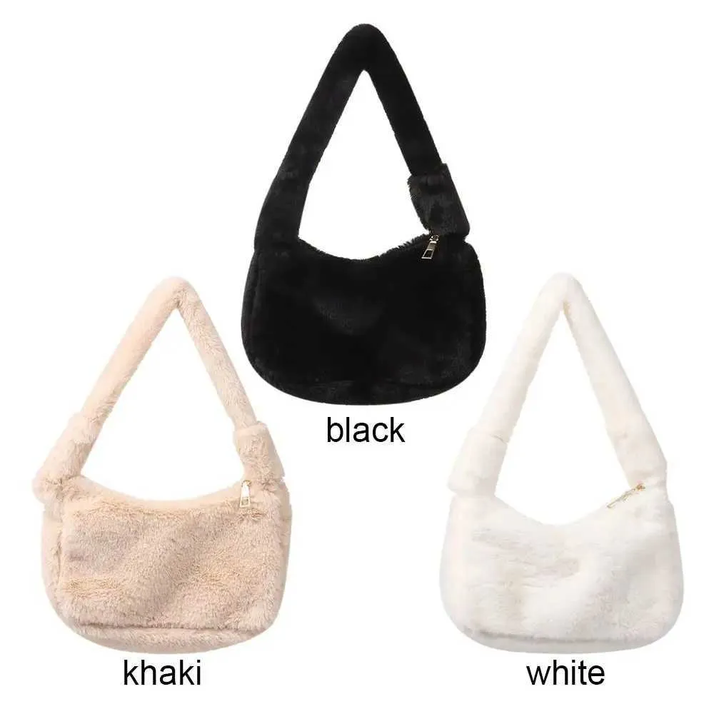 Fi Wen Mini Shoe Fem Borsa a mano in peluche invernale con fondo tinta unita, piccolo portafoglio Y241026_voghion.com