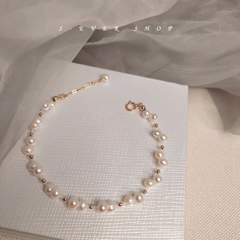Natural Freshwater With Niche Design, Color Preserving Electroplated Bracelet, Hand Woven Fancy Pearl Bracelet_voghion.com