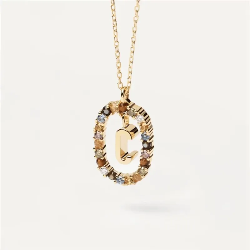 Halskette Mit Initialen-anhänger Strass Buchstabe Damen Schmuck_voghion.com