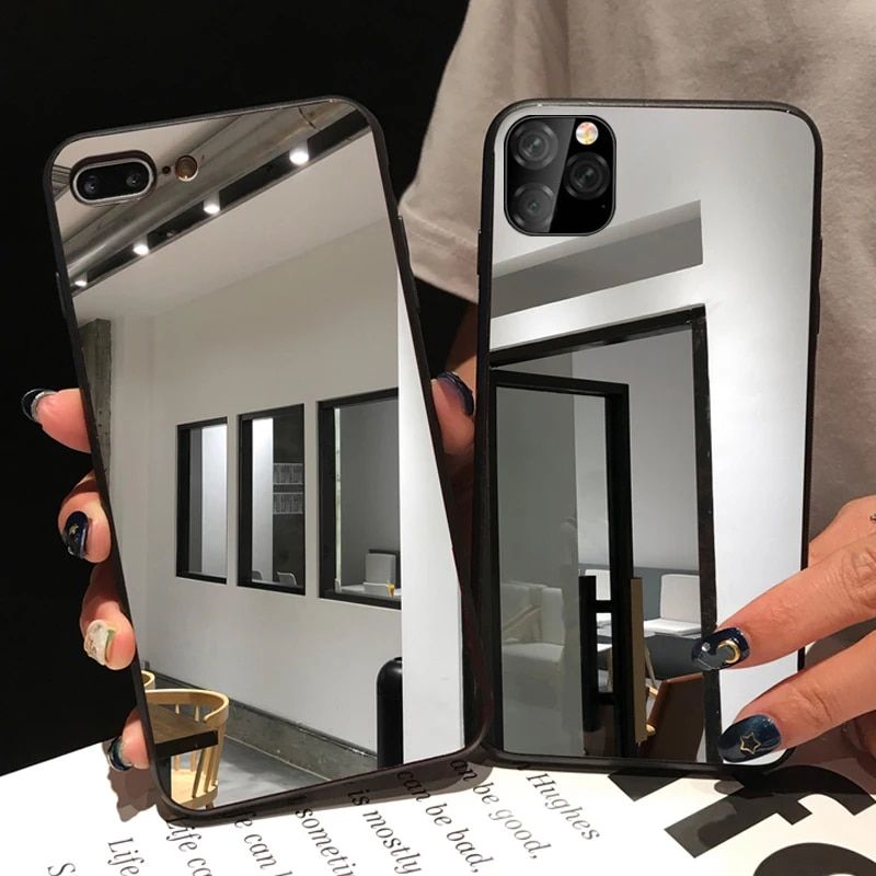 12 Pro 11 Max 13 Telefoon 15 Edge Zwart 14 XS MAX XR Zacht TPU Beschermend Voor iPhone 7 8PLUS Spiegelhoesje tective i_voghion.com