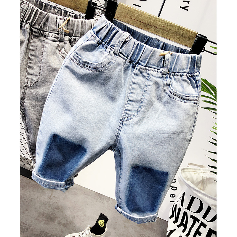 Mutter & Kinder kinder denim shorts kinder jeans Jungen lose shorts zwei-ton shorts_voghion.com