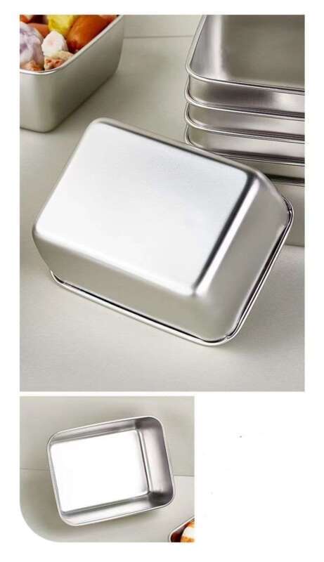 【/Cover Included 】 316 Stainless Steel Fresh-keeping Picnic Rectangular Multi-purpose Box, Refrigerator Storage Box_voghion.com