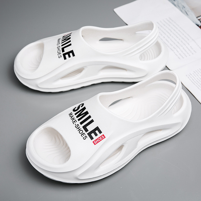 Sandalias de hombre con sensación de mierda 2024 verano nuevo antideslizante para uso al aire libre sandalias y zapatillas casuales de moda zapatos de playa de moda para hombres_voghion.com