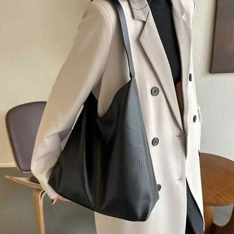 Borsa a tracolla da donna Bost in pelle PU con design retrò, casual, grande capacità, a tracolla, Fi, borsa per la spesa Y241025_voghion.com
