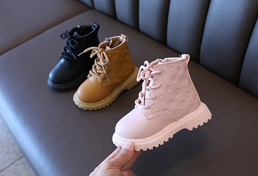 Inverno Neve Alto Bambini 2024 Moda Bambino Ragazzo Scarpe in Pelle Littlesprouts Stivali Impermeabili Stivali Caldi Ragazza Neonato_voghion.com