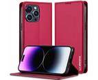 For 16 Pro Max Luxury Side Magneticic Leather Wallet Flip Case Cover - Red_voghion.com