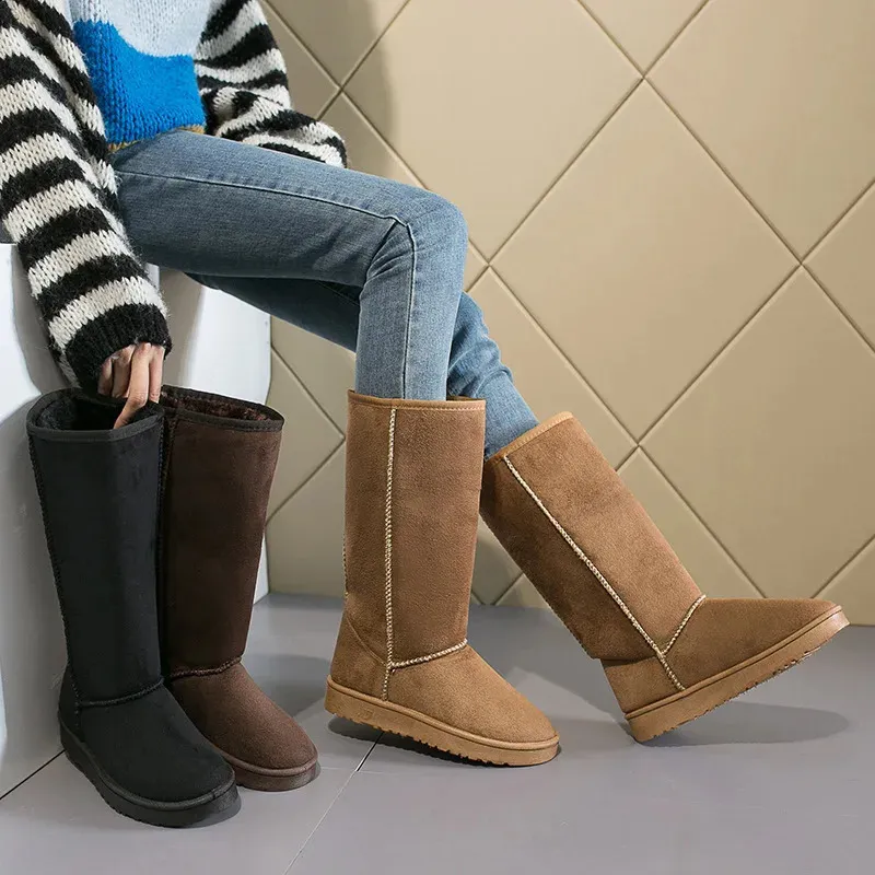 Damen Schneestiefel Klassisch Wasserdicht Echtleder Mit Fellfutter_voghion.com