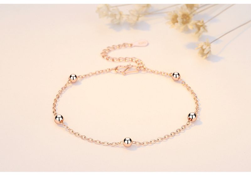 Sier Armband Einfache 5 Perlenkette Modischer koreanischer Stil Frischer Student Weiblicher Handschmuck_voghion.com