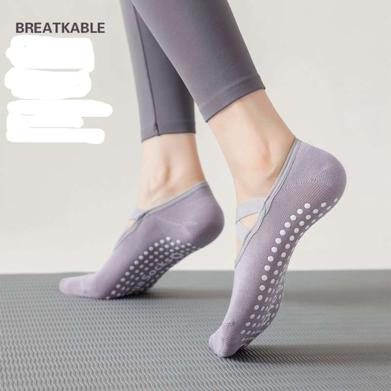 Șosete profesionale de yoga pentru femei, antiderapante, Pilates pentru începători, pentru uz interior, pentru podea de fitness pentru sport de primăvară și vară_voghion.com