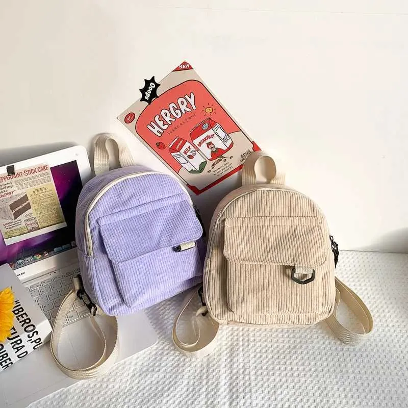 Minimalistischer Gestreifter Mini Rucksack Für Damen Und Schule_voghion.com