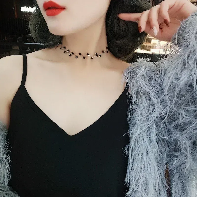 Chaînes Femmes Simple Mode All-match Femmes Collier Dentelle Collier Chaîne Coréenne Cou Bijoux Sangle Accessoires Cadeaux_voghion.com
