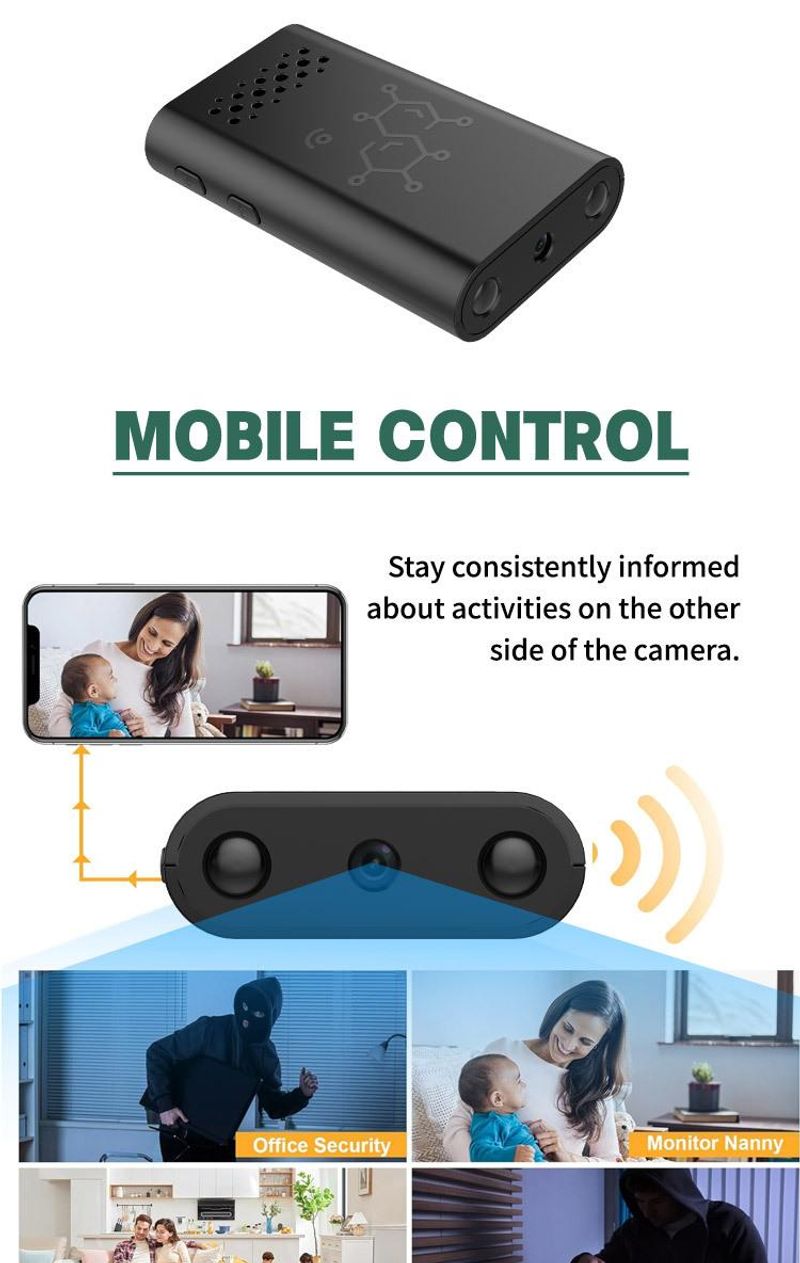 XD uppgraderad trådlös WIFI hemsäkerhet HD night vision mini mobil övervakningskamera_voghion.com