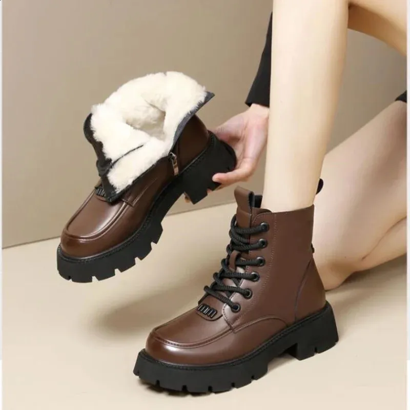 Fur Integrated Snow Winter Veet Anti Cold Womens Warm Shoes Lamb Wool Cotton Boots_voghion.com